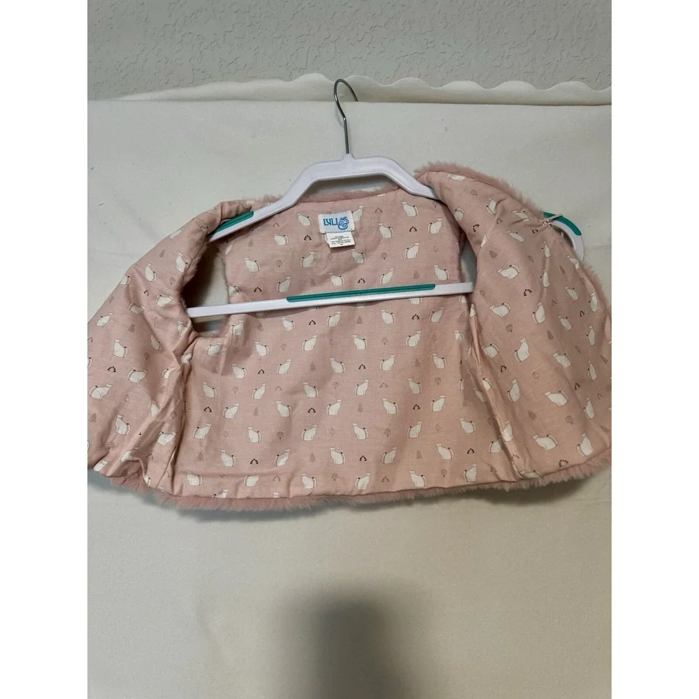 Luli & Me Vest Sz 18 Months Fuzzy Pink‎ Pom Pom Kitten inside NWT